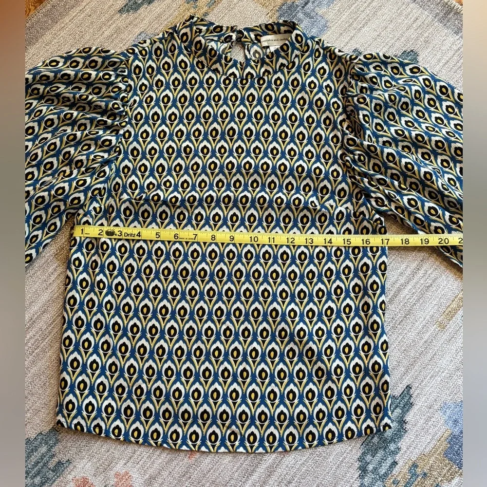 EUC - cupcakes & cashmere Graphic, Art Deco Print Blouse - Picture 6 of 13